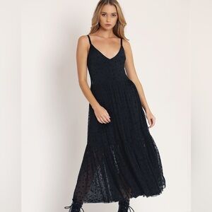 Blackmilk HEARTBREAKER SHEER MIDAXI DRESS